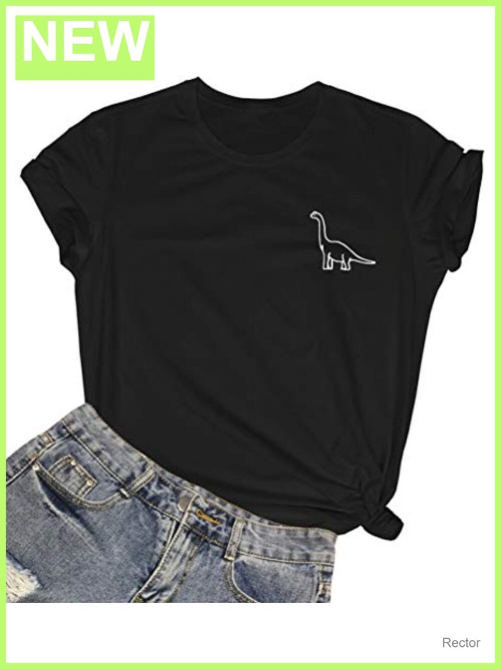 Women Cute Dinosaur Graphic Tee Short Sleeve Crew Neck T-Shirt